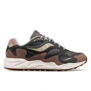 Saucony Grid Shadow 2 Secure Gri Kahverengi | PWEQVN290