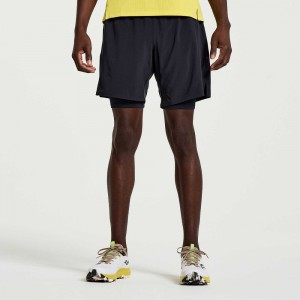 Saucony Outpace 7" 2-in-1 Short Siyah | MDRXUA047